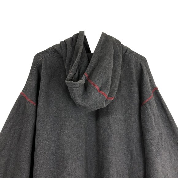 Fubu Charcoal Gray Hoodie Sweatshirt Red Accents Drawstring Hood Mens Size L - Picture 7 of 12